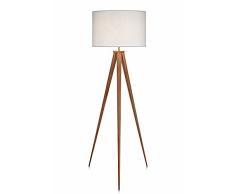 Versanora Romanza Lámpara LED de pie trípode estándar Color VN-L00007, 50 W, Blanco/Tostado, 50x50x175.5cm
