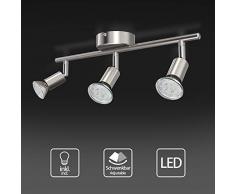 Uchrolls Foco LED para techo I 3 vías lamparas de techo led I Luz de techo I Orientable y giratoria, apto para cocina, sala de estar y dormitorio(incluye 3 x 5 W bombillas LED GU10)
