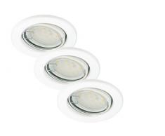 Briloner Leuchten luz LED empotrada, conjunto de 3, 3 x GU10 3 W, blanco 7208-036