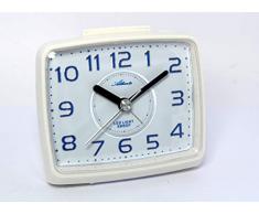 ATLANTA Despertador Sin Tic TAC con LED Foco de Luz analógico de Cuarzo Blanco – 1979 – 0