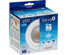 Garza Lighting - Foco Downlight LED empotrable COB direccionable, blanco, luz cálida 3000K