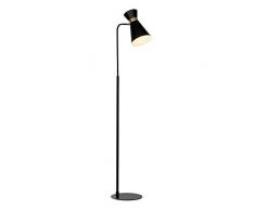Lámpara de pie, 1 luz, 1 x E27 maX. 28 W, metal, Negro Mate/oro