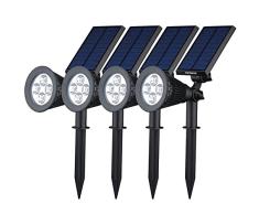[200 lúmenes & 4Packs] Luz Solar/foco LED Impermeable de VicTsing, Luz de Paisaje al Aire Libre Proporcionar hasta 10 HORAS de iluminación Para Calzada, Patio, Cesped, Pathway, Jardín.