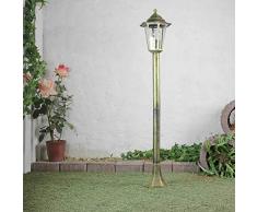 Lámpara de jardín rústica lámpara de camino oro antiguo E27 IP44 lámpara de exterior lámpara de pie lámpara de terraza patio