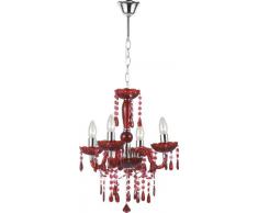 GLOBO araña de cristal rojo lámpara colgante 4x40W CIUMBRA