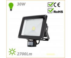 Proyector de LEDs para Exterior con Detector Movimiento 30W 2700Lm 30.000H