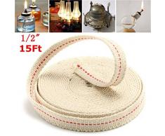 EsportsMJJ 1/2 Pulgadas De Algodón Plano De Mecha De 15 Pies De Aceite Lámparas Y Linternas De Algodón De Mimbre De 4,5 M De Longitud