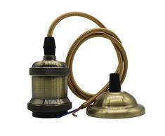 Lámpara led estilo retro, E27, 85 – 265 V, aluminio, color negro, portalámparas, lámpara de techo con adaptador
