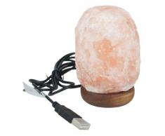 LAMARE Lampara de sal del Himalaya USB,Rosa,con bombilla multicolor.