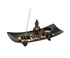 Buddha Candelabro, Tablero Buddha Zen Jardín Bronce Vintage Incienso Quemador de incienso Quemador de incienso Tablero Incienso Titular para la decoración del hogar Regalo Meditación Relájese
