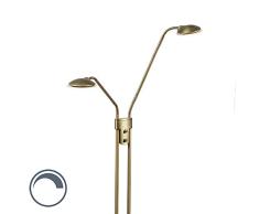 QAZQA Moderno Lámpara de pie moderna bronce LED 2-luces - EVA Metálica Alargada Incluye LED Max. 2 x 10 Watt