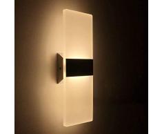 Lámpara de Pared LED 12W, Interior Apliques de Pared Moderna Acrílico, Iluminación Interior para Decoració para Dormitorio Salón y habitación, Blanco Cálido