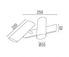 Faro Barcelona 29876 - LINK LÃ¡mpara Aplique, acero, color negro 2L
