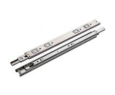 LNDDP Cajones Silent Track, Acero Laminado en frío y Acero Inoxidable, Doble hilera Bolas, Tres rieles guía, Fuerte Capacidad Carga, Empujar y Tirar es Suave, sin Ruido, un par Contiene 2