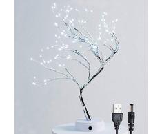 Huapa 108 LED Lámpara De Mesa De La Flor De La Luz del árbol De Los Bonsais, Decorativa Lámpara De Mesa De Estilo Bonsái Lámpara De Navidad para Boda Dormitorio Sala De Estar Puede,Doblar La Rama