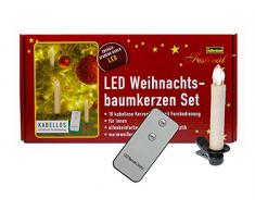 Idena 31102 - Velas LED inalámbricas para árbol de Navidad (10 unidades, mando a distancia, luz blanca cálida)