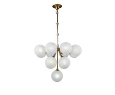Ajustable Satin Brass Lámpara De Araña,Nórdico Bola De Cristal Lampara De Techo E27 Creativo Plafón Accesorio 13-luces Burbuja Iluminación Colgante Para Comer Casa Bronce Dorado 13 Luces