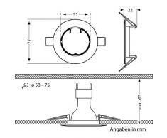 ledscom.de Foco empotrable en el Techo Fere Marco empotrable Negro Mate GU10 PAR16 LED 5,8W= 60W 450lm Blanca cálida