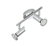 Briloner 2000-028 - Lámpara de techo (con 2 luces LED GU10) color plateado