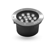 MOMEX Foco led Lámpara enterrada empotrada al Aire Libre Redonda de 3W LED Antióxido Impermeable Luz subterránea suelo exterior jardín Tierra Luces de Pozo Publicar Iluminación de (Blanco Frío 6500°k)