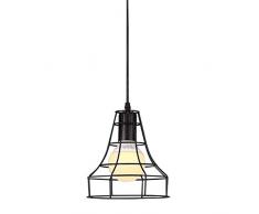Lámpara colgante industrial,Lámpara de techo metal Retro Vintage rústico,E27 Lámparas de araña para en cocina,escalera,dormitorio,salon,Diámetro 18cm,Negro
