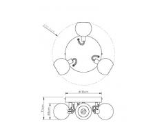 Diseño de globo ocular polarmk negro y cromo 3 way techo GU10 lámpara del proyector
