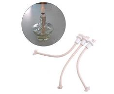 Nikou Lámpara Wick - Soportes de cerámica Antorcha Botella de Vino Aceite Vela Lámpara Fibra de Vidrio Resistente al Calor Kerosene Wick 7Pcs