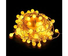 Thustar Guirnalda de Luces, Cadena de Luces 10 m 80LEDs Blanco Cálido con Control Remoto para Jardines Fiesta de Navidad
