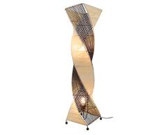 Guru-Shop Lámpara de Pie/Lámpara de Pie, Hecha a Mano en Bali de Material Natural, Fibra de Coco - Modelo Twister, Rattan, 99x23x23 cm, Luminarias Para Stands Fabricadas con Materiales Naturales