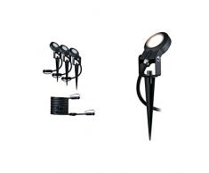 Paulmann Spot Extention 93689 Plug & Shine LED Sting Incl. 3x6 W, Regulable, estaca, Antracita, luminaria de jardín, Aluminio, Exteriores, 3000 K, 18 W