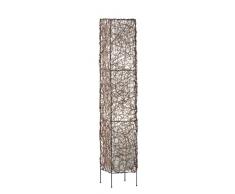 Trio 4056021-00 Rattan - Lámpara de pie con 2 luces, bombillas excluidas, E27, 60 W, 230 V, A++, E, IP20, 120 x 20 x 20 cm, diámetro 20 cm, malla de Rattan, cappuccino