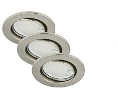 Briloner Leuchten Luces empotrables GU10, 3 W, nÃquel mate 8.6x8.6x7 cm