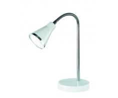 Reality R52711101 Arras - Lámpara sobremesa, bombilla incluida, SMD, LED, 3,8 W, 350 lm, 3000 K, 230 V, A++, IP20, alto 47 cm, diámetro 11,5 cm, plástico, blanco