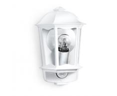 Steinel L 190 S blanco - Farol de pared exterior con 180° detector de movimiento, Farolillo Sensor con potencia de máx. 100 vatios, Iluminación de exterior, Aplique con diseño clásico, 644512