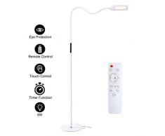 Lámparas de Pie para Salón, Zanflare Lámpara de pie Inteligente con el Control Remoto, 5 Tipos de la Temperatura de Color Modo de Luz Nocturna para Leer, Dormitorio, Oficina.(Blanco)