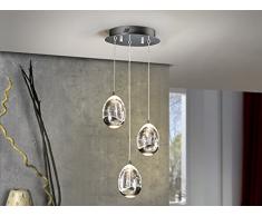SCHULLER - Lámpara Colgante Colección Rocío Led 3 Luces, Color Cromo