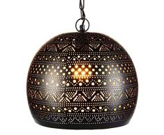 Lámpara Oriental Marroquí - lamparilla colgante - farola de techo Herera Negro - 30cm - muy práctica para una iluminación excelente - transmite una decoración excelente refinada
