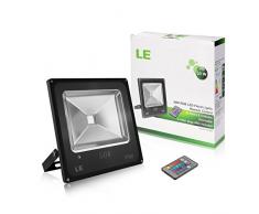 LE Control Remoto RGB 50W Proyectores LED, Luz que Cambia de Color de Seguridad, 16 Acabados y 4 Modos, Luz de Inundación del LED Impermeable, Enchufe de la UE, Arandela de la Pared Luz