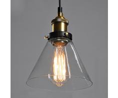 Ajuste Retro Industrial cable Protector de pantalla de cristal de techo Vintage lámpara Edison Lámpara de techo colgante