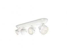 Philips myLiving Dyna - Barra de focos, iluminación interior, 4 focos, LED, IP20, luz blanca cálida, color blanco