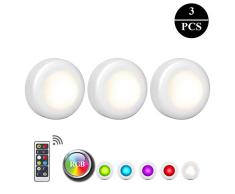 AndThere Luces LED Nocturna de Armario Inalámbrica Luces LED de Noche con Control Remoto Lámpara LED de Cocina para Debajo del Gabinete Habitación Pasillos Escaleras Vitrina Cocina Garaje