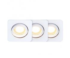 Brilliant G94652/05 Easy Clip - Kit de 3 focos empotrables (orientables, led GU10, 3 x 5 W, 350 lm, 2700K, metal), color blanco