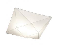 Olé by Fm Iluminación - Lámpara de techo plafón Polaris 100x100 con estructura metálica y tela elástica, color Blanco