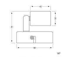 ledscom.de Foco de techo LUNARA, a una bombilla, GU10, crómico, mate