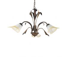 dormir con pies de lámpara 3 Luces estilo Clásico de metal Color Marrón y Cepillado Oro, Bronce