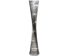 WSJ - Lámpara de pie LED, lámpara de pie, Moderna, Brillante, Plateada y Metal Cromado Pulido Tarea Ajustable de Lectura/Escritorio/lámpara de pie Artesanal (Color: Interruptor de pie A)