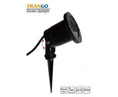 Trango TG3078 Alu IP44 jardín exterior foco con estanque GU10 versión 230 V incluye 3 M cable & estaca