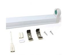 Regleta portatubo LED 120cm aluminio de color blanco soporte para un tubo LED T8