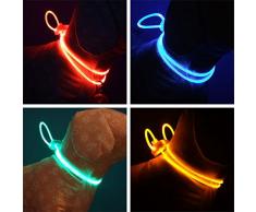 Tutoy Coloridas Mascotas LED Collar de Perro de la Cadena luz Luminosa LED Perro Gato Noche Collar de luz-Amarillo