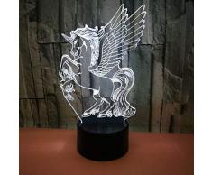 3D Visión Estereoscópico Lámpara De Mesa Led Acrílico Dormitorio Lámpara Decorativa Forma De Unicornio